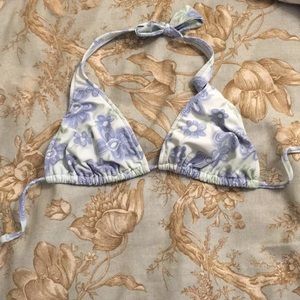 Blue floral bikini top